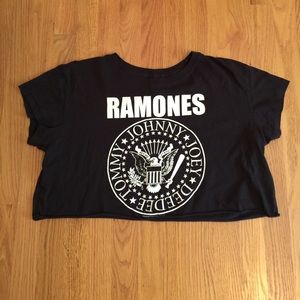 Ramones crop top band tee