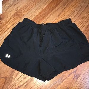 Black under armor running shorts