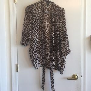Cheetah Print Blouse With Ties