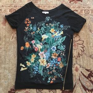 Sandro black floral top.