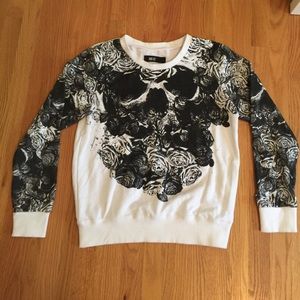 rose and skull long sleeve shirt