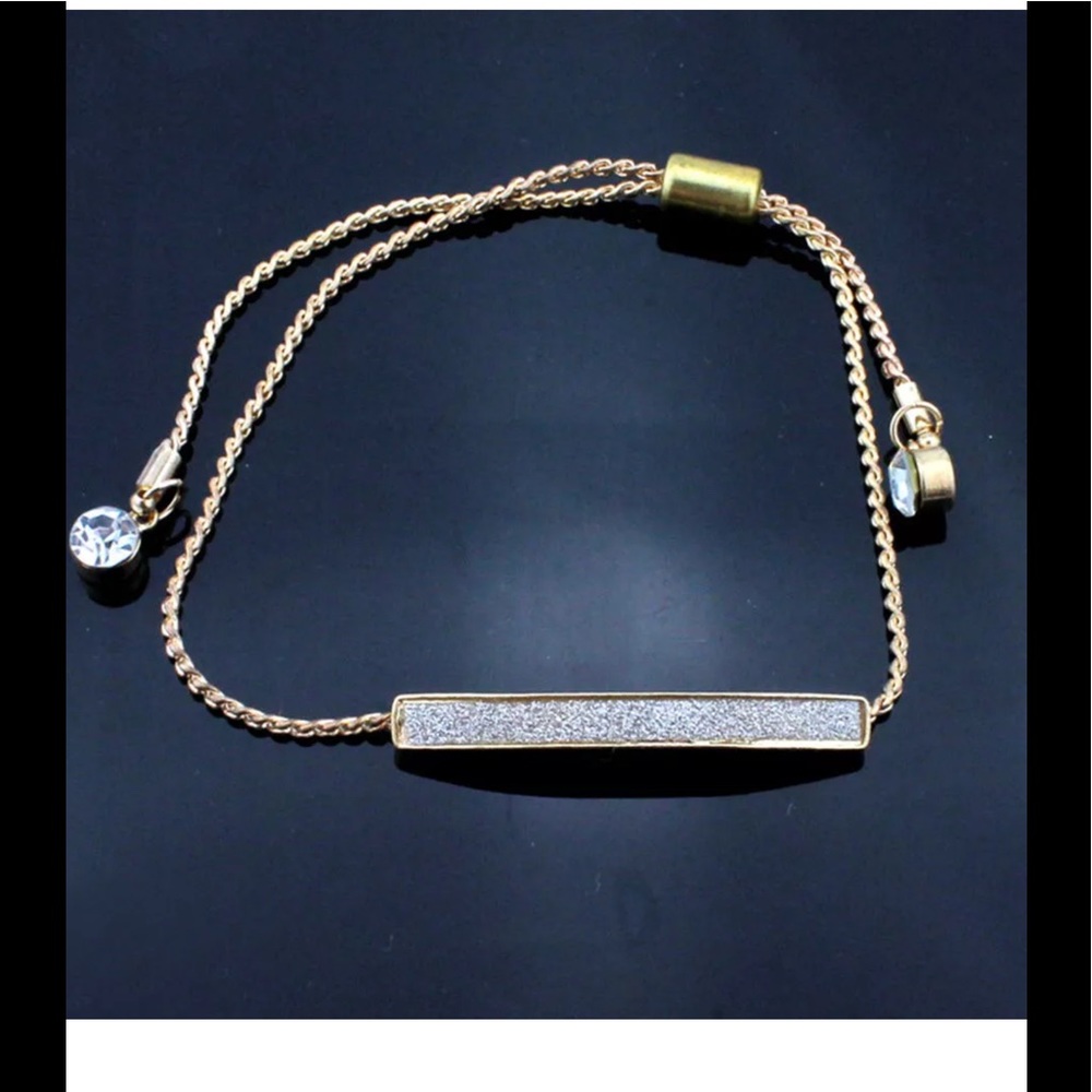 Brand new  silver pave bar slider bracelet