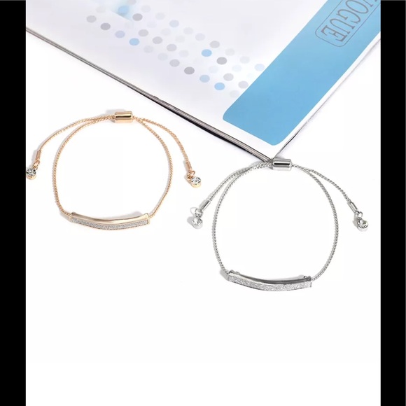 Brand new silver pave bar slider bracelet - Picture 3 of 6