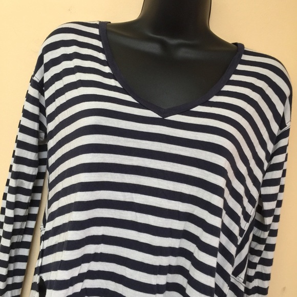 MADEWELL Anthem Long Sleeve V Neck Tee in Stripe - Picture 3 of 8