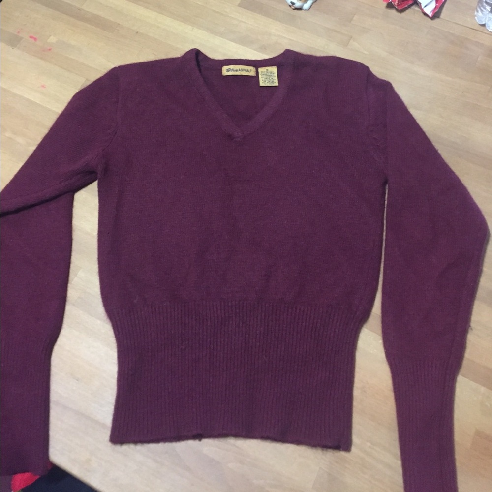 Angora extra soft Blue Asphalt burgundy sweater