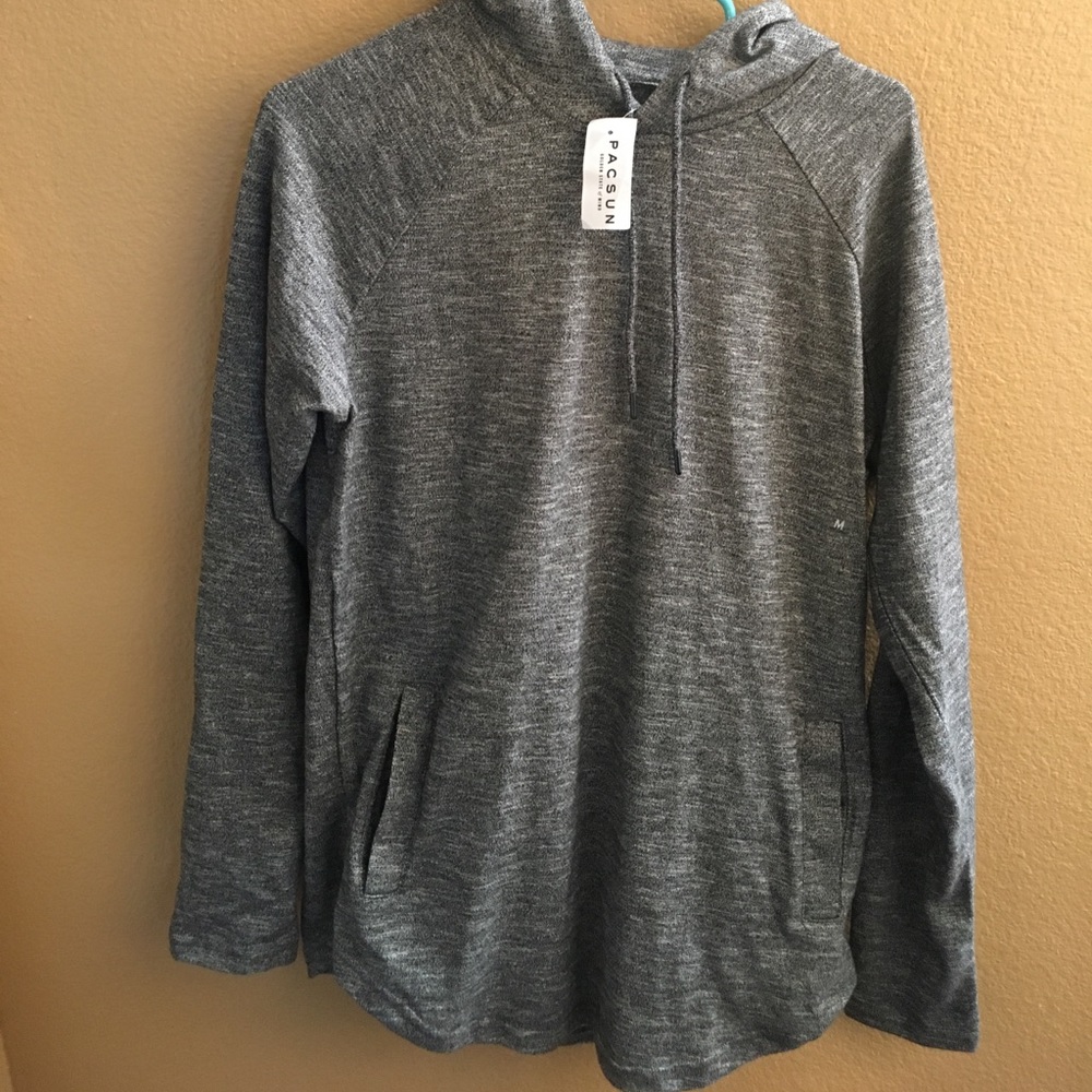 Pacsun men's gray hoodie scalloped fit