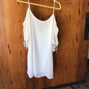 Off shoulder boho white dress
