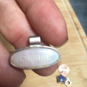 Sterling silver mother of pearl charm