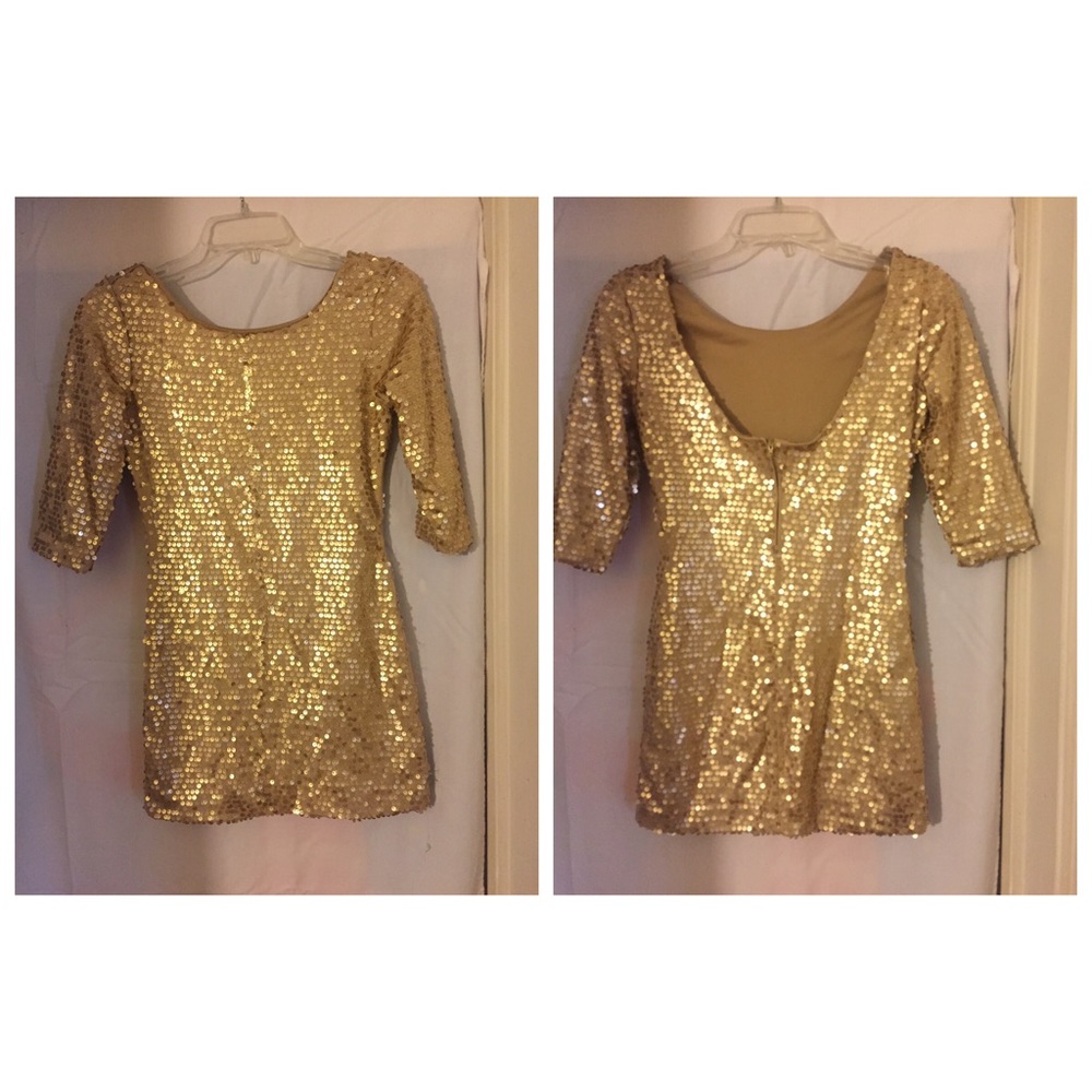 Alloy Gold Sequin Mini Dress