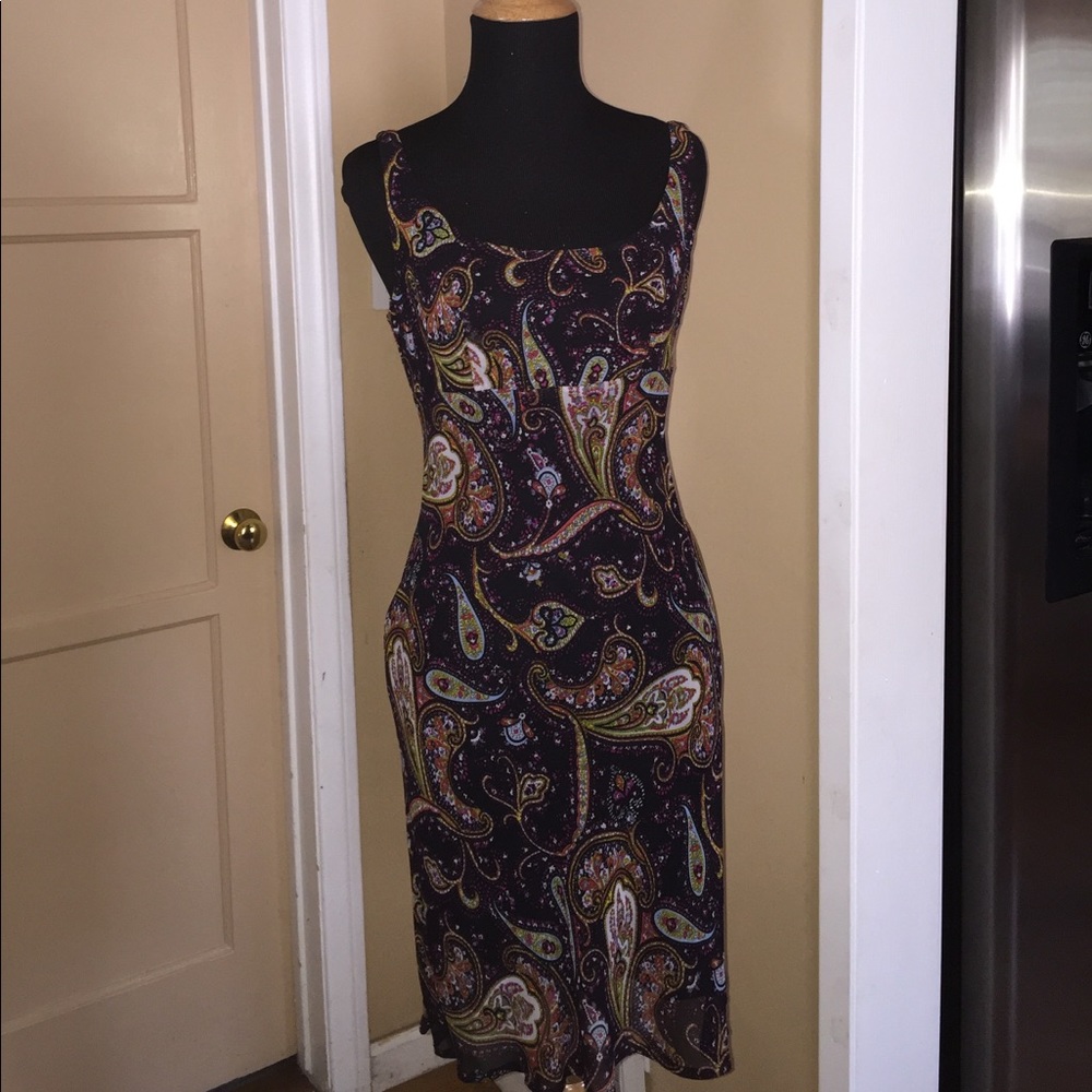 Tessuto Paisely Print Dress , Size XS