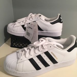 SALE NWT White and Black Adidas Superstar Size 9