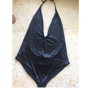 Plunge leather one piece