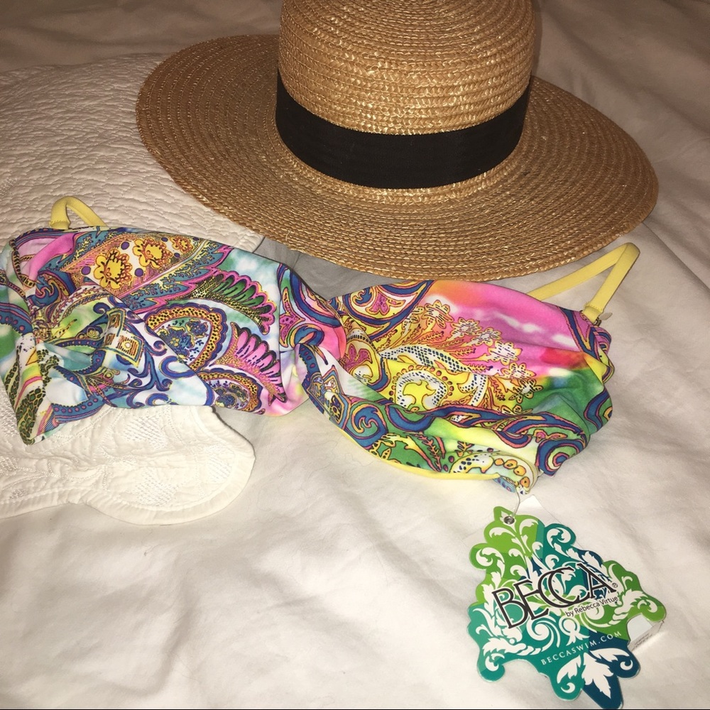 BECCA Bandeau Bikini top NWT szMed