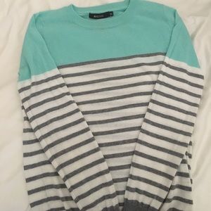 Teal and striped lightweight sweater