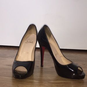 Christian Louboutin black patent leather heels