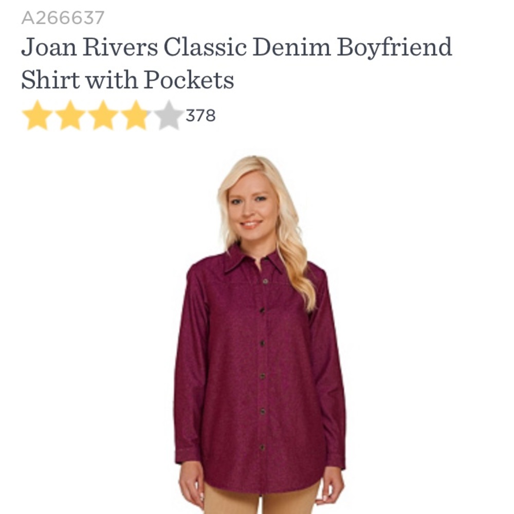 Joan Rivers Boyfriend Denim Button Down