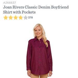 Joan Rivers Boyfriend Denim Button Down