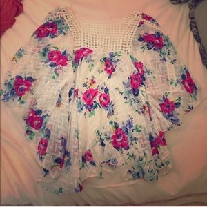 Flowy Floral Anthropologie Blouse
