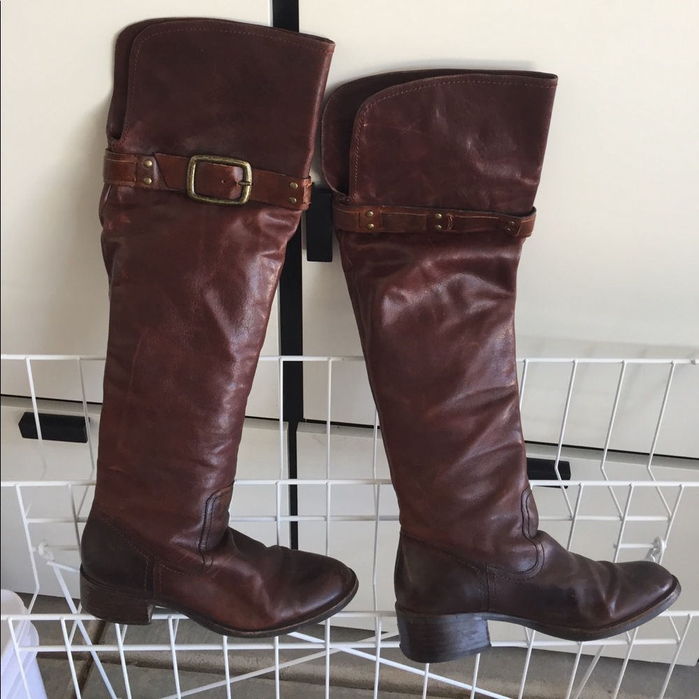 Knee high leather riding boots