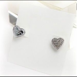 Brand New ~ Micheal Kors Silver Heart Earrings