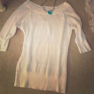 Guess white perforated summer sweater!!