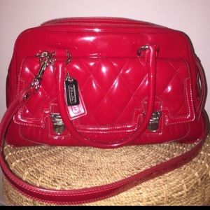 Red Coach Patent Leather Hand Bag