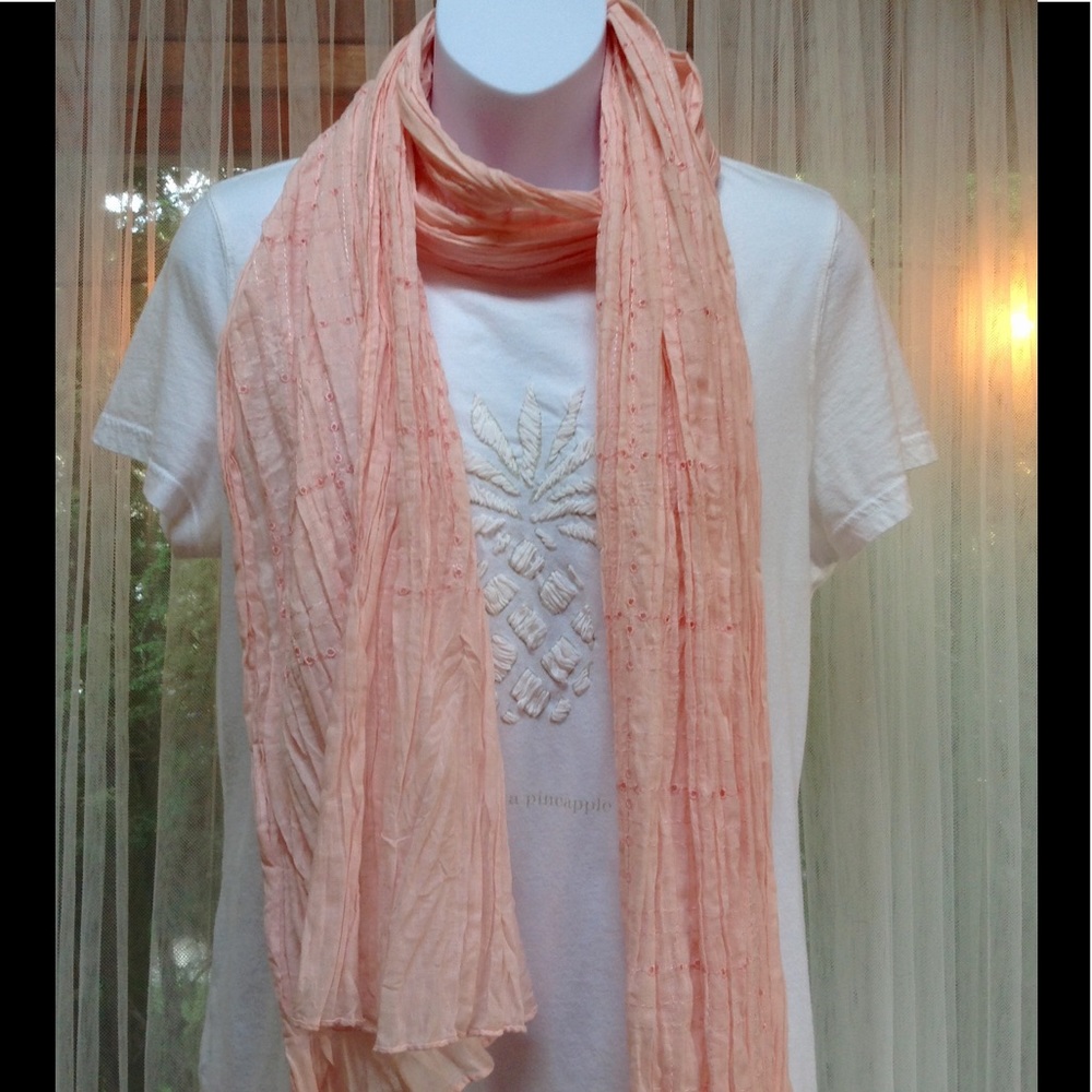 Salmon pink scarf