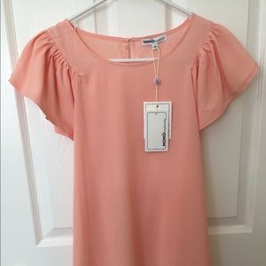 MOMO maternity peach shift dress