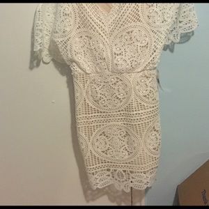 White Ivory NWT S 0 Lace Dress Red Dress Boutique