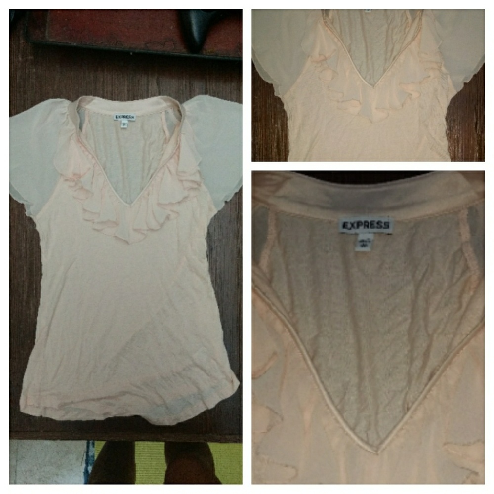 $5 new express pink ruffle top