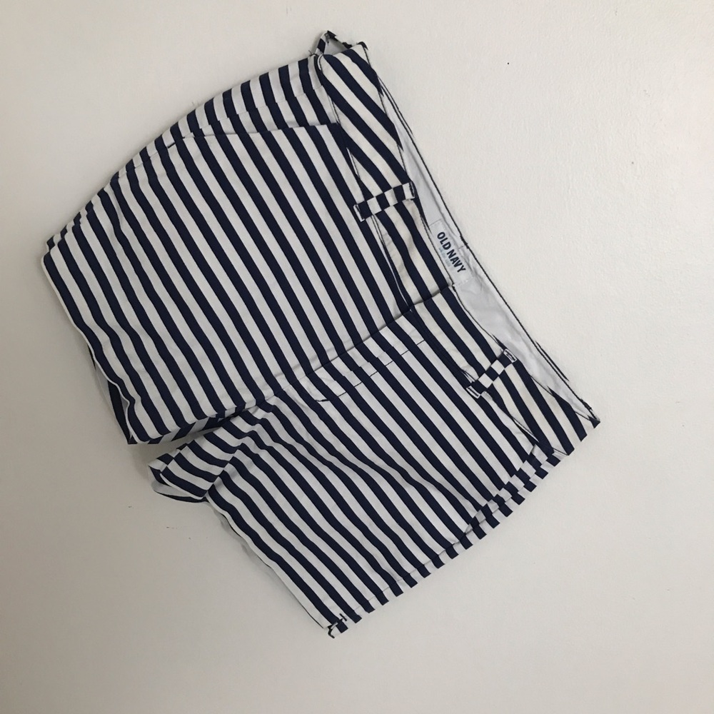 Navy striped shorts