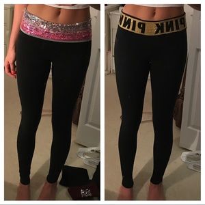 BUNDLE gold & pink to silver ombré leggings
