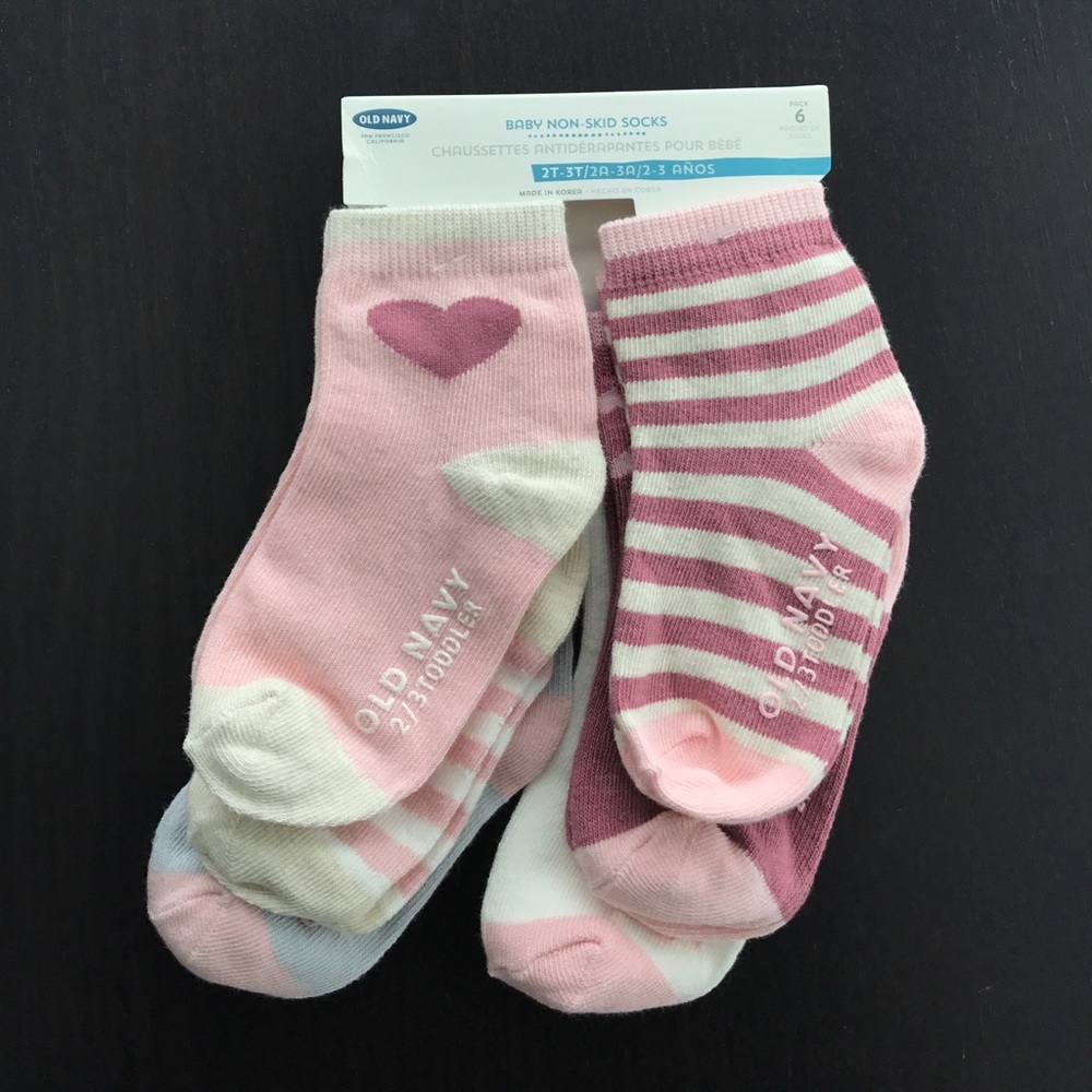 2/3 Toddler 6-Pack of Baby Non-Skid Socks NEW