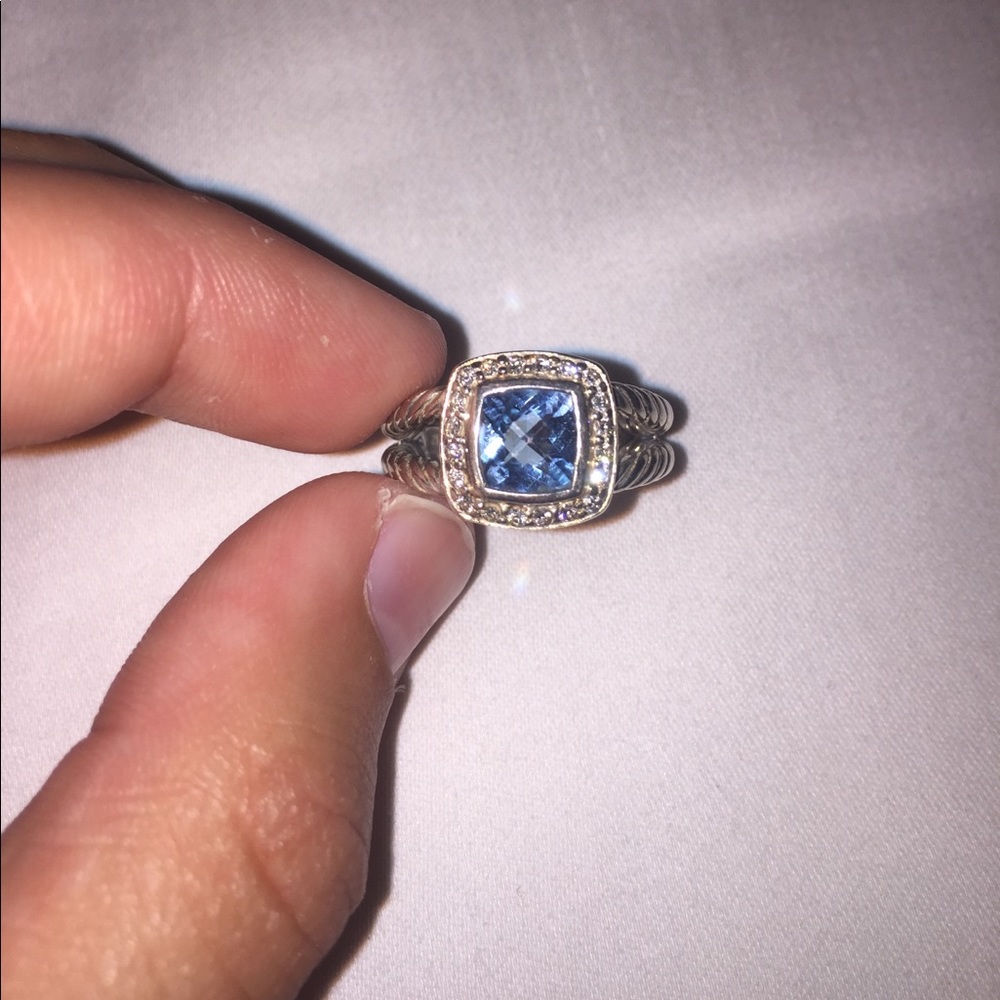 David Yurman Petite Albion Ring Hampton Blue Topaz
