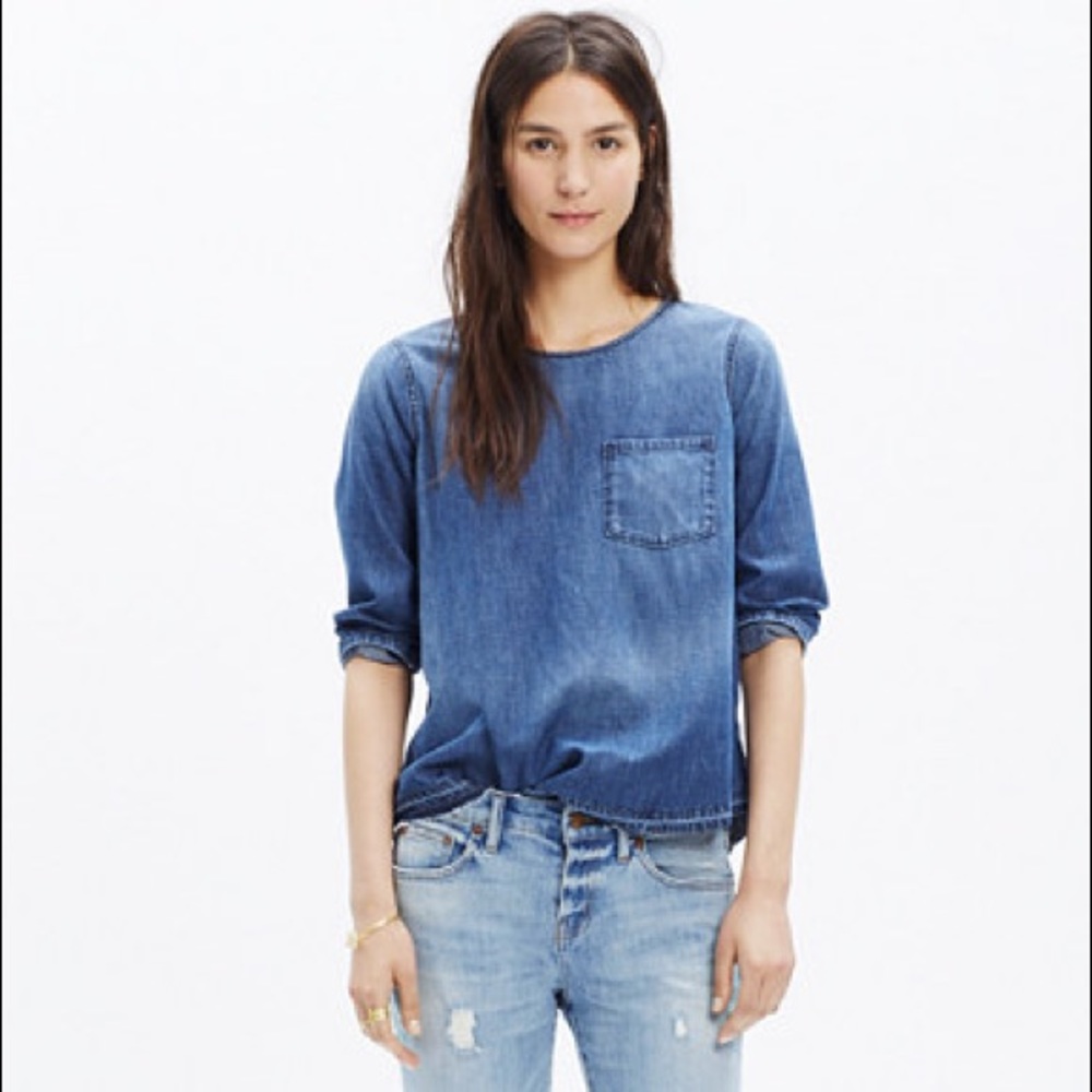 Madewell Denim Drop Hem Tee