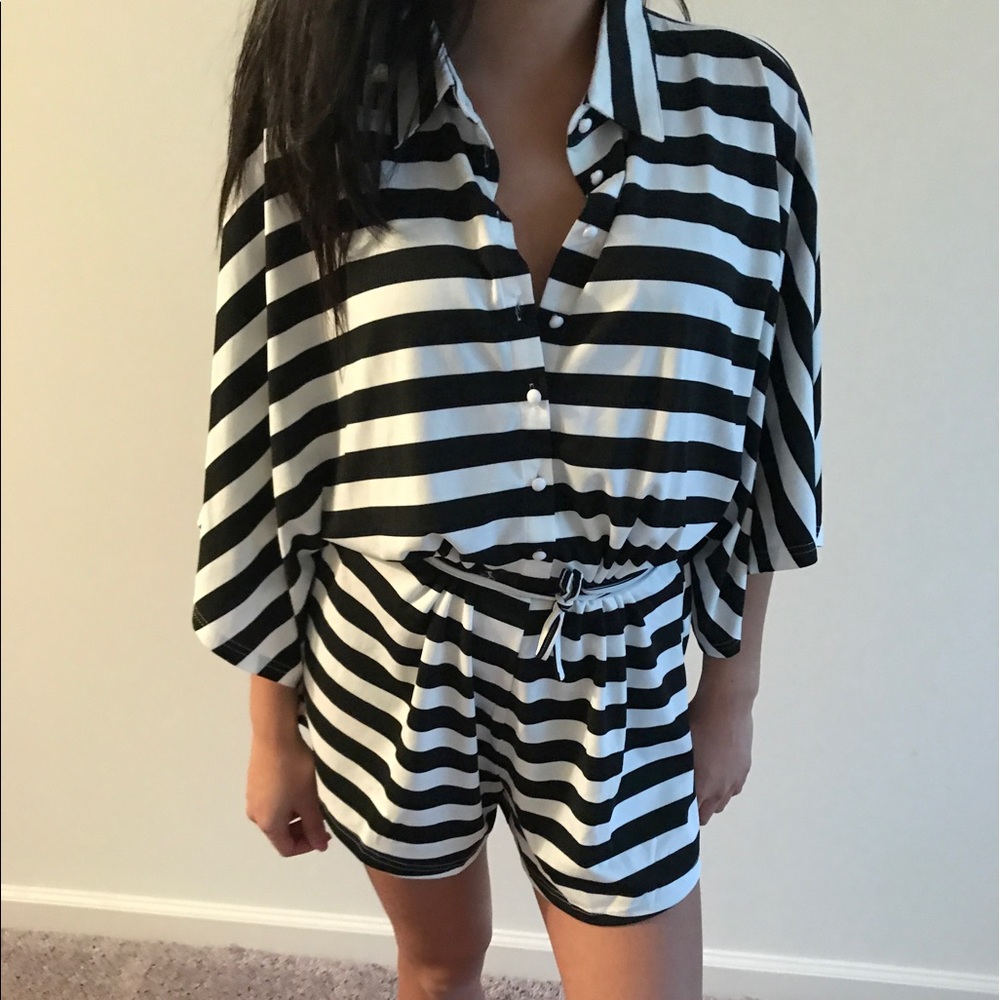 Stripe beach romper