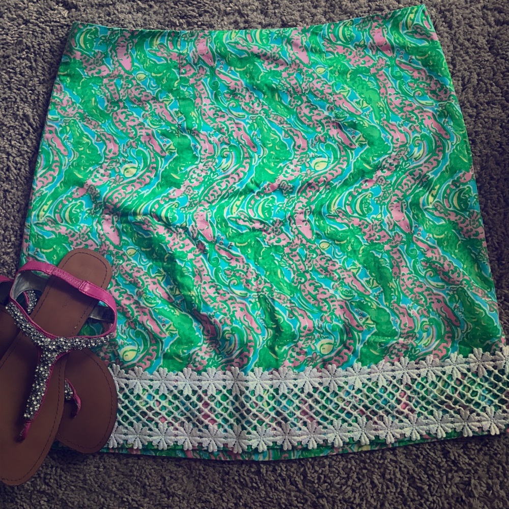 Lilly Pulitzer alligator print mini skirt