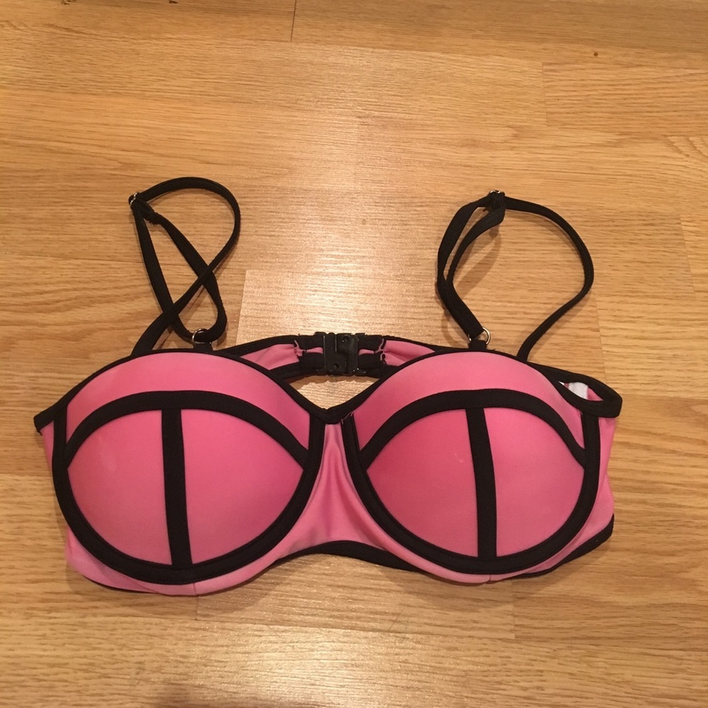 PINK NEOPRENE BIKINI TOP