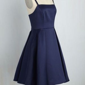 Modcloth Retro Statement A-Line Dress in Midnight
