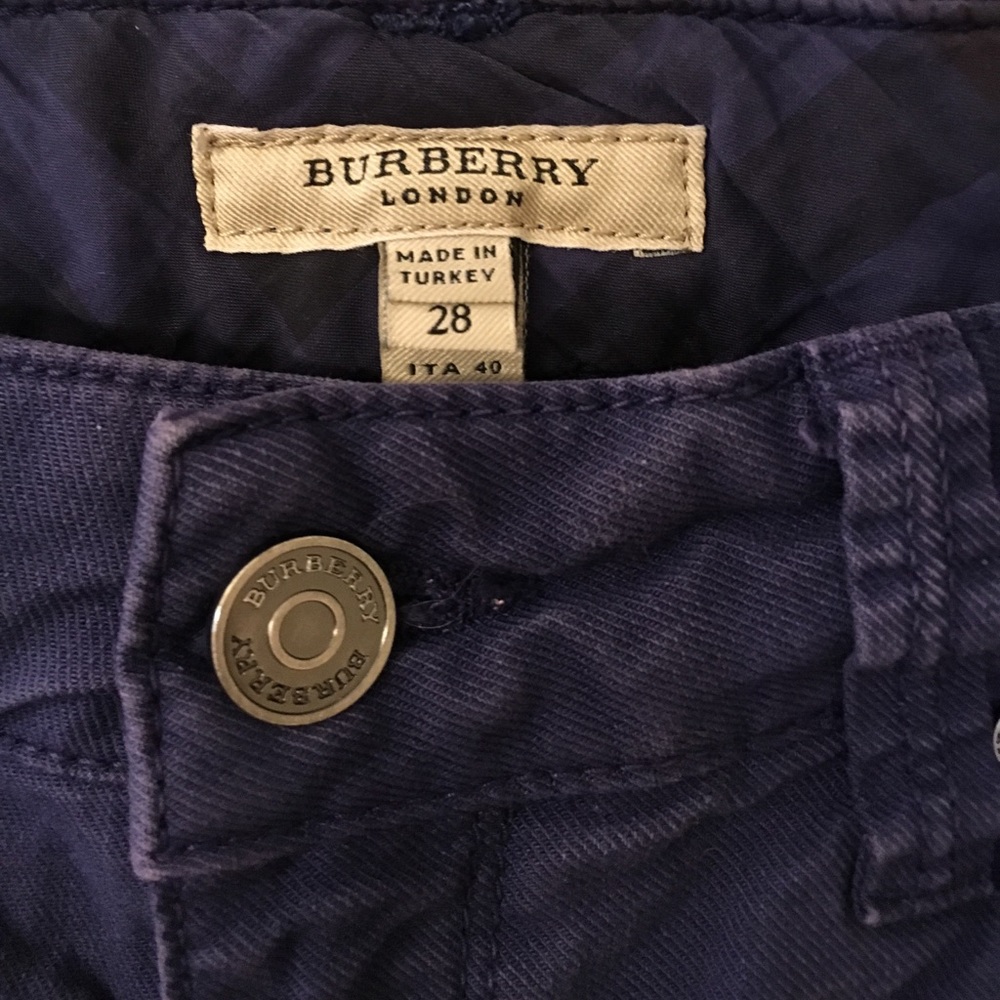 Burberry Purple Denim Cropped Jeans