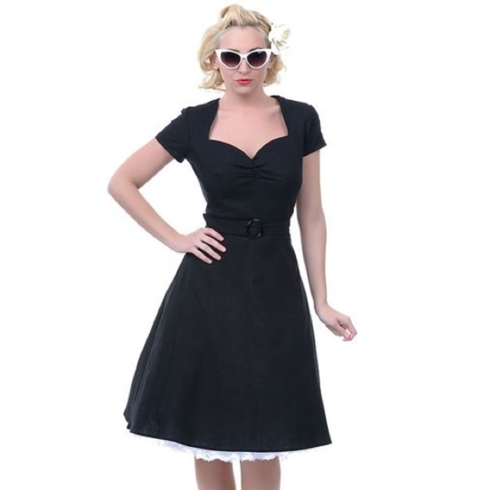 Black 1950s Vintage Style Heartbreaker Dress
