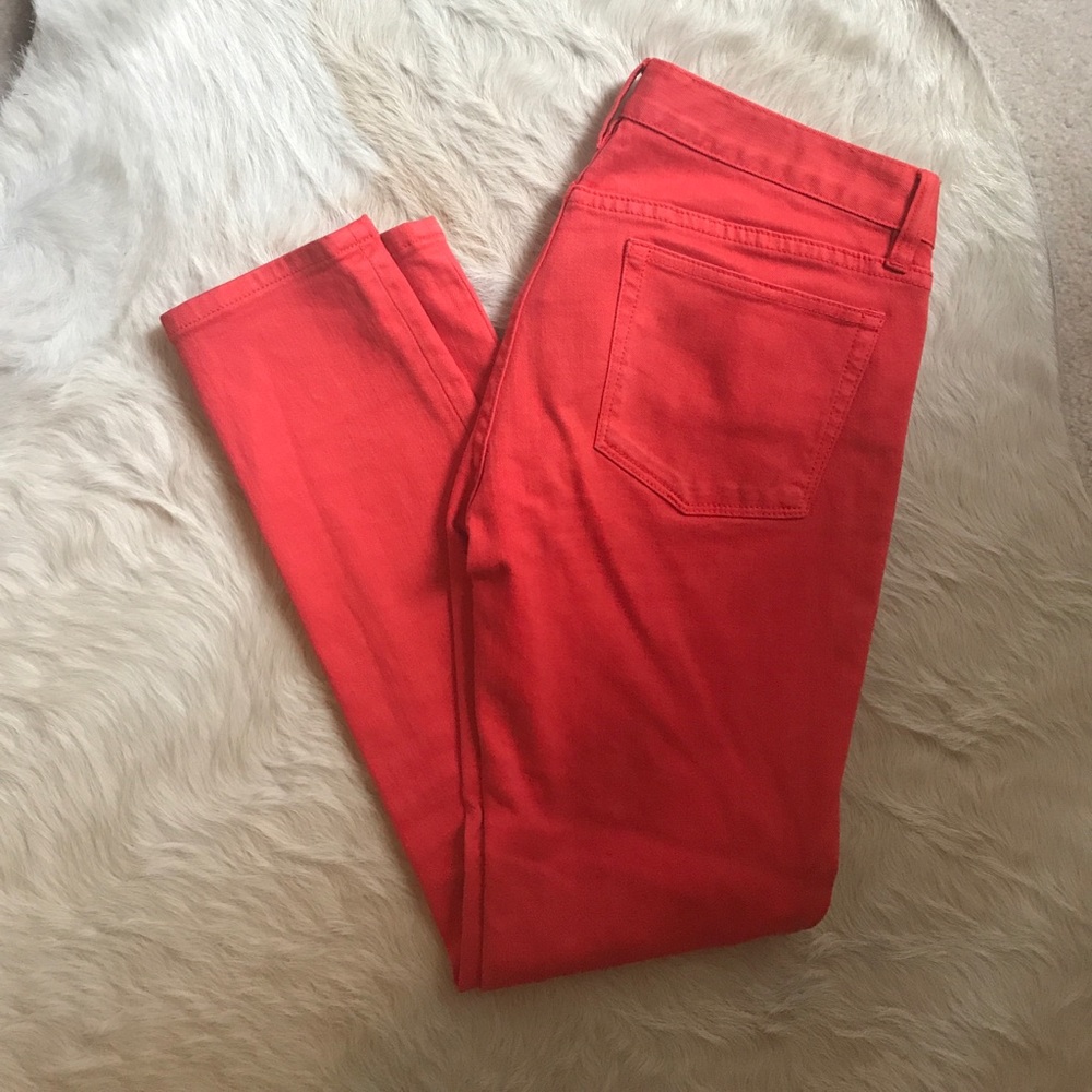 J.Crew Orange Denim Toothpick Jeans