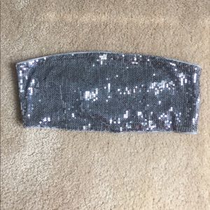 Express silver sequin bandeau