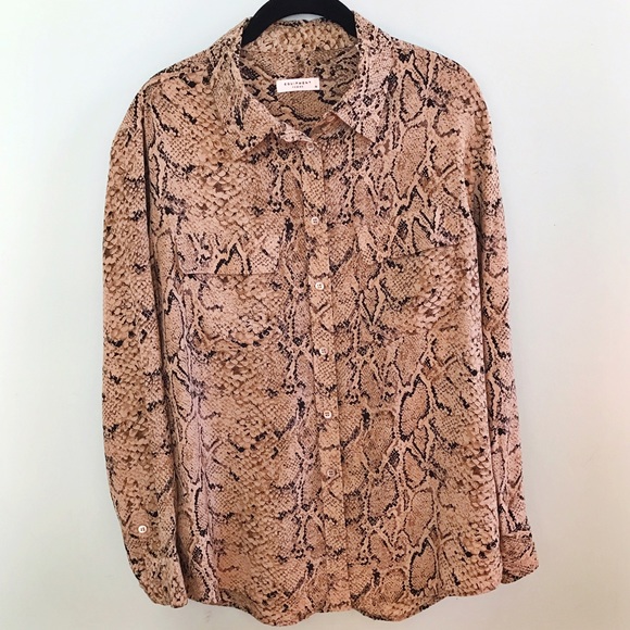 Equipment Tops - -SALE- Equipment Femme Snake Print Silk Blouse