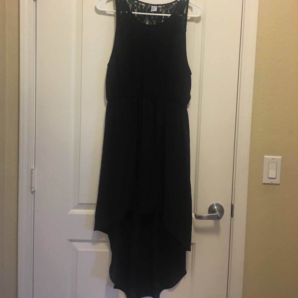 Black hi low summer dress