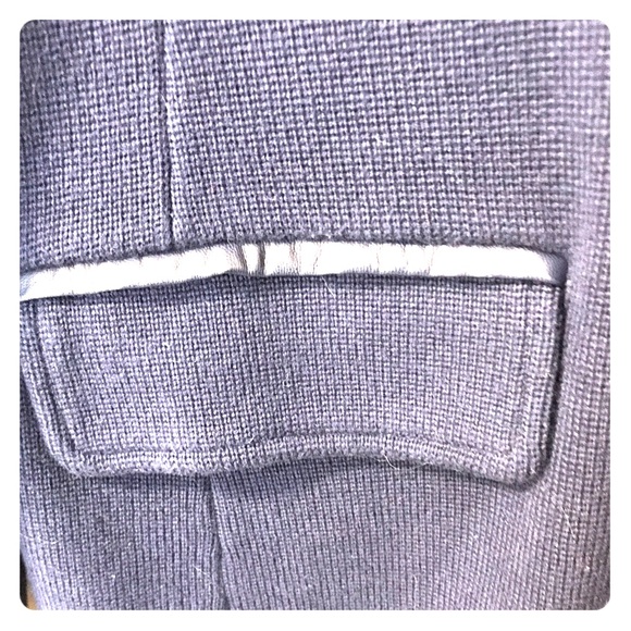 Lauren Navy Blazer w. Leather Accents - Picture 3 of 5