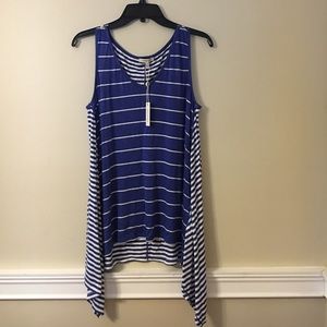 Max Studio Blue Striped Tunic