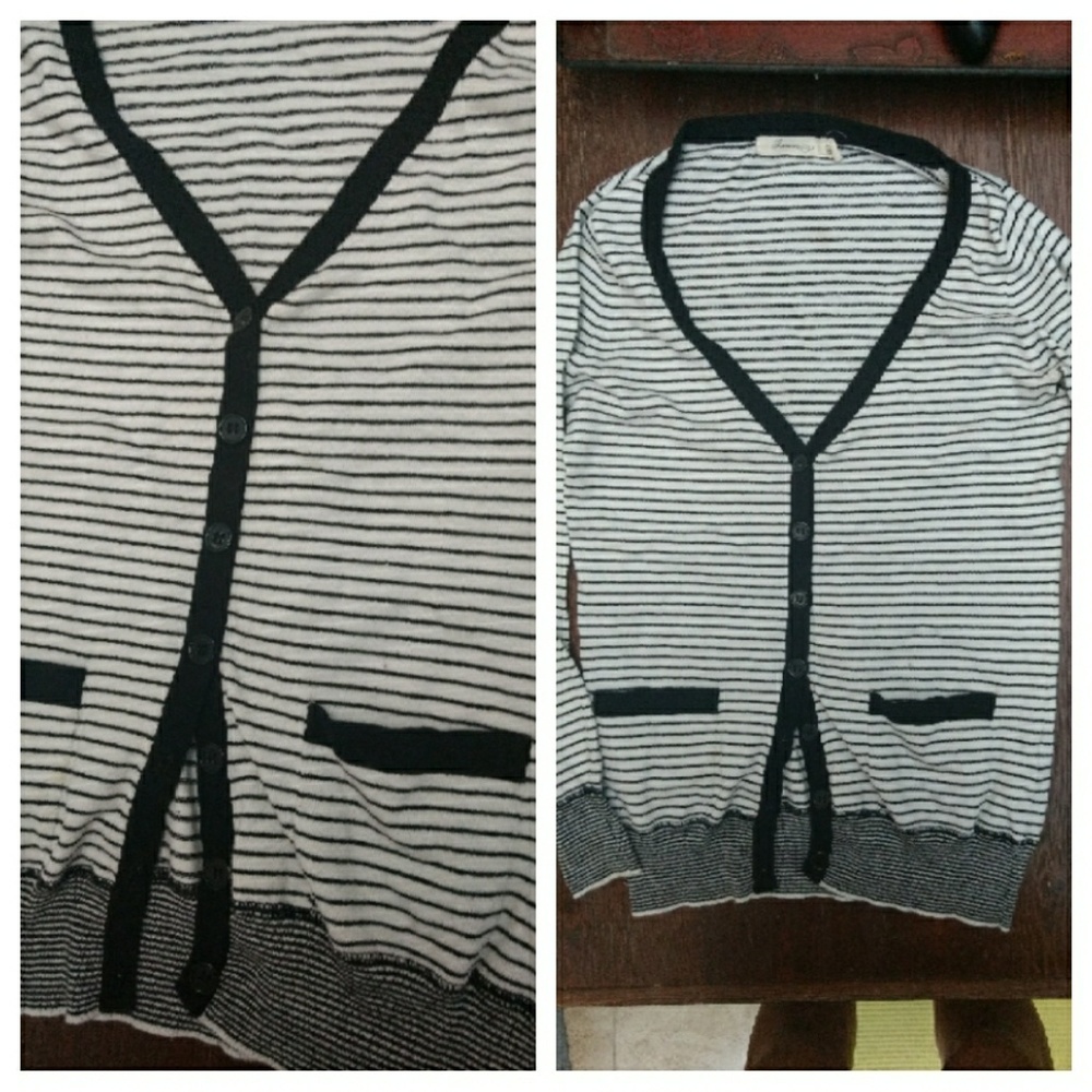 $5-black white cardigan