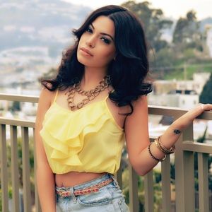 Yellow Ruffle Crop Top