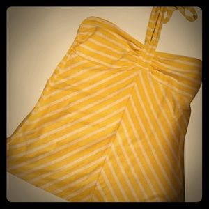 Ann Taylor Loft - Striped, yellow halter top/tank